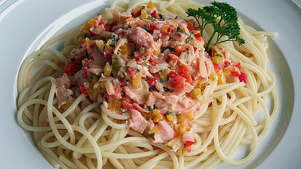 Lachs - Spaghetti