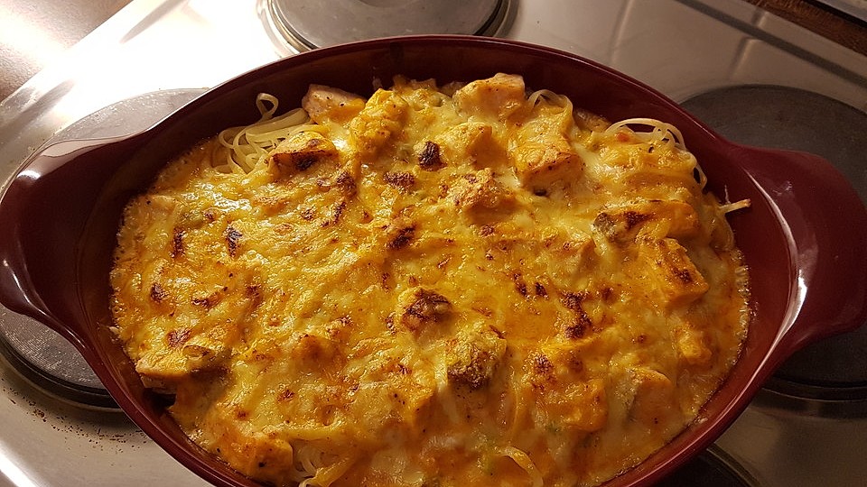 Spaghetti - Lachs - Gratin