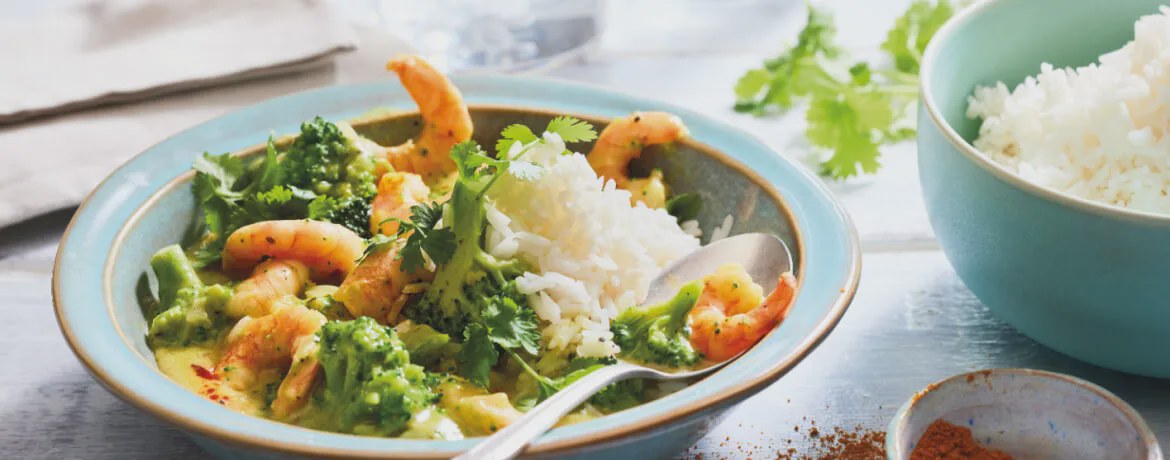 Kokos-Garnelen-Curry mit Basmatireis