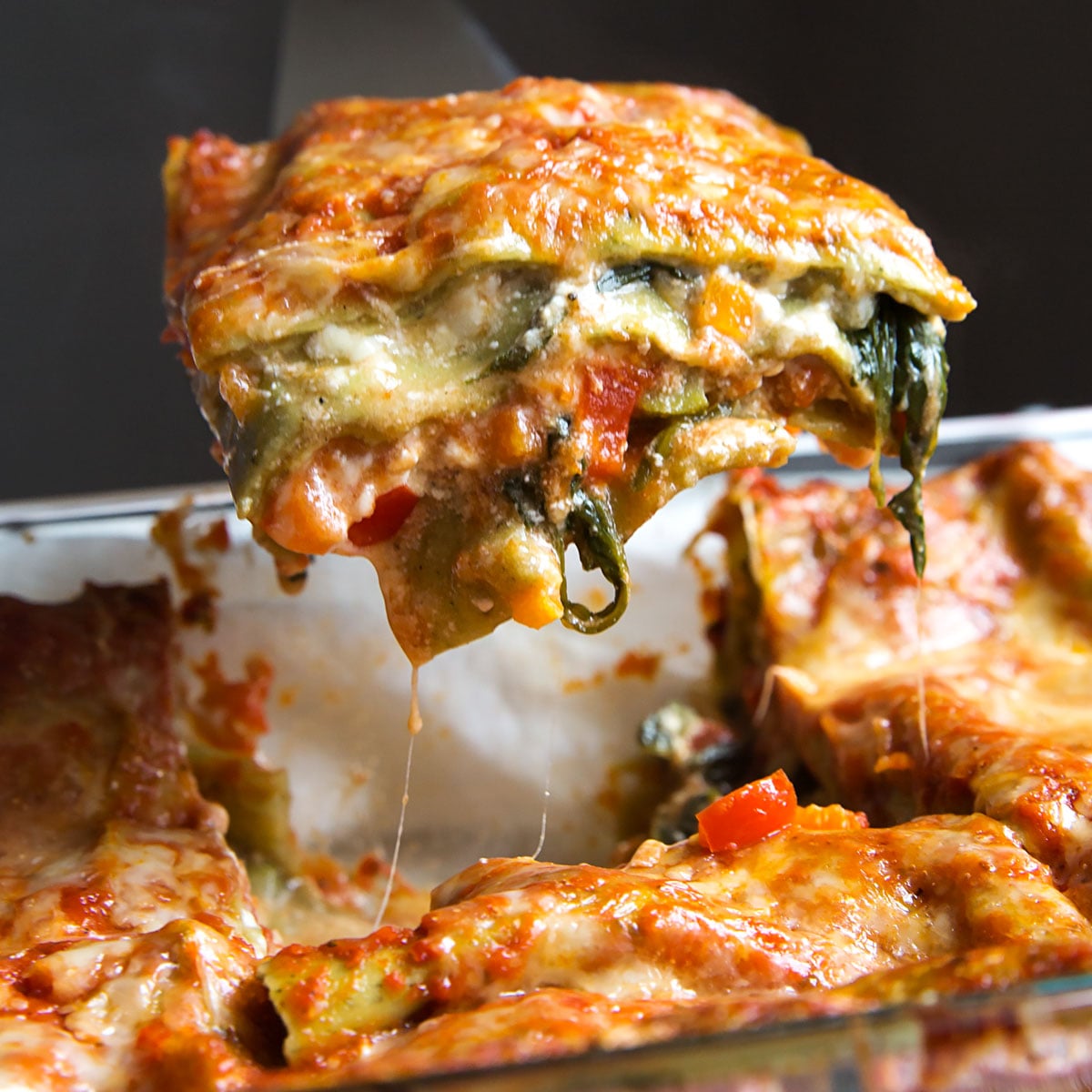 Gemüse-Lasagne mit Spinat