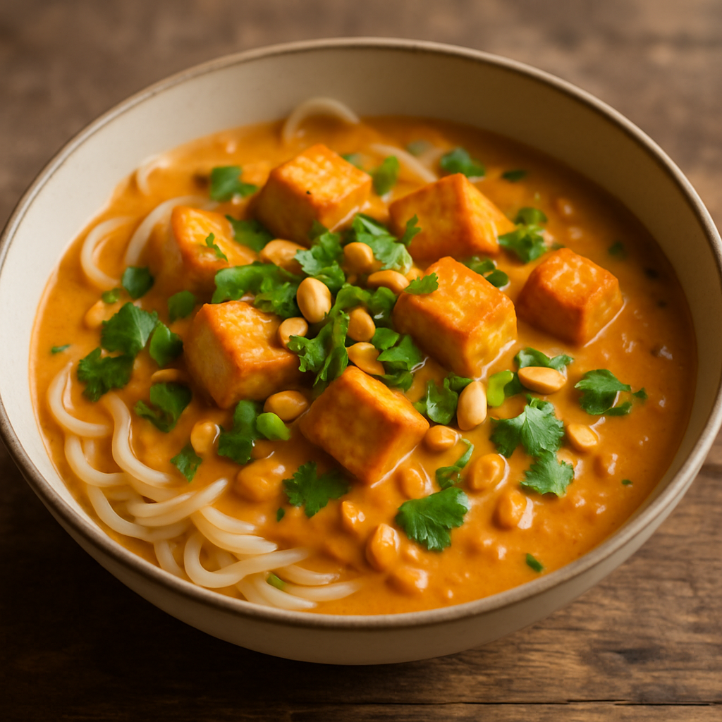 Erdnuss-Curry mit Reisnudeln & Tofu