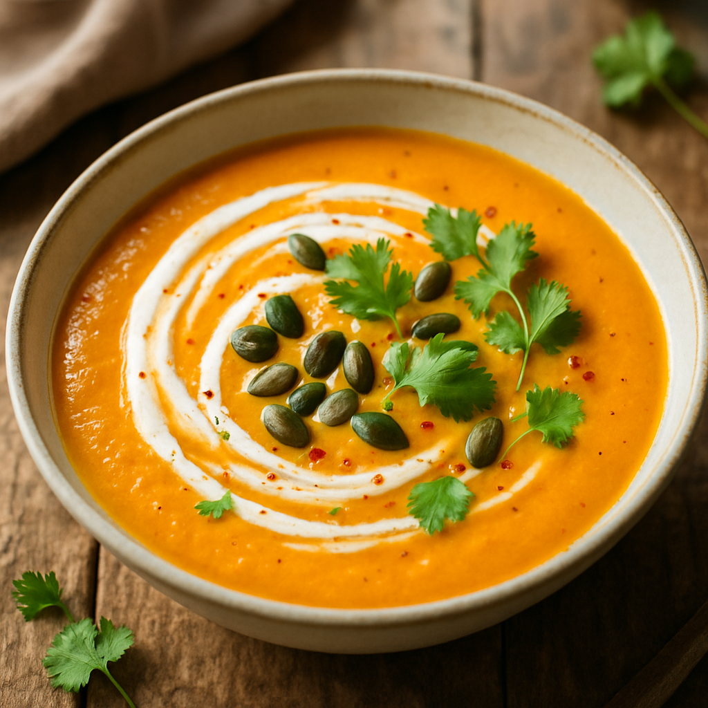 Cremige Hokkaido-Kürbis-Kokos-Suppe